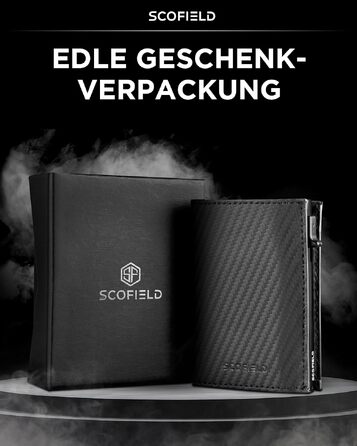 Сліма-гаманець SF SCOFIELD Duality Magflip з RFID захистом та монетницею, вуглецевий матовий чорний, картхолдер для чоловіків на 9-10 карт