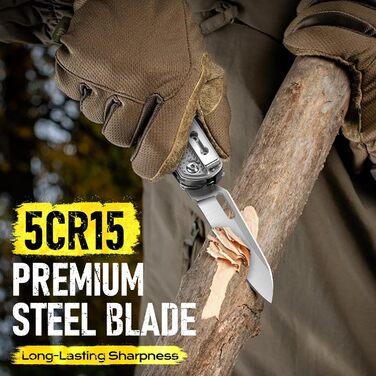 Мультитул BIBURY: тактичний ніж для виживання, EDC, подарунок для чоловіків, мультиінструмент для туризму та повсякденного використання