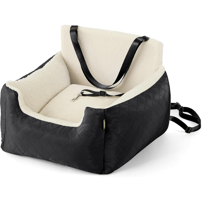 Автокрісло для собак Lesure - чорне, для маленьких собак, водовідштовхувальне, з поворотком для повідка