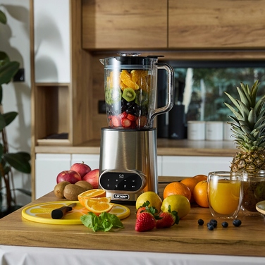 Стаціонарний блендер Yoer 2,4 л, 2200 Вт, Tritan/INOX, з ситом та 2-ма пляшками