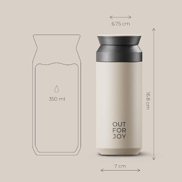 Термокружка з нержавіючої сталі 350 мл | Термокружка для кави та чаю з собою | З подвійними стінками, ізольована, не протікає | Travel Tumbler | Зберігає тепло 4 години / холод 8 годин (Бежевий, Ivory)