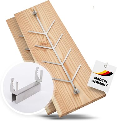 Cedar Grilling Board with Stainless Steel Holder - Durable Larich Wood, 500x175x20mm - Compatible with Fire Pits