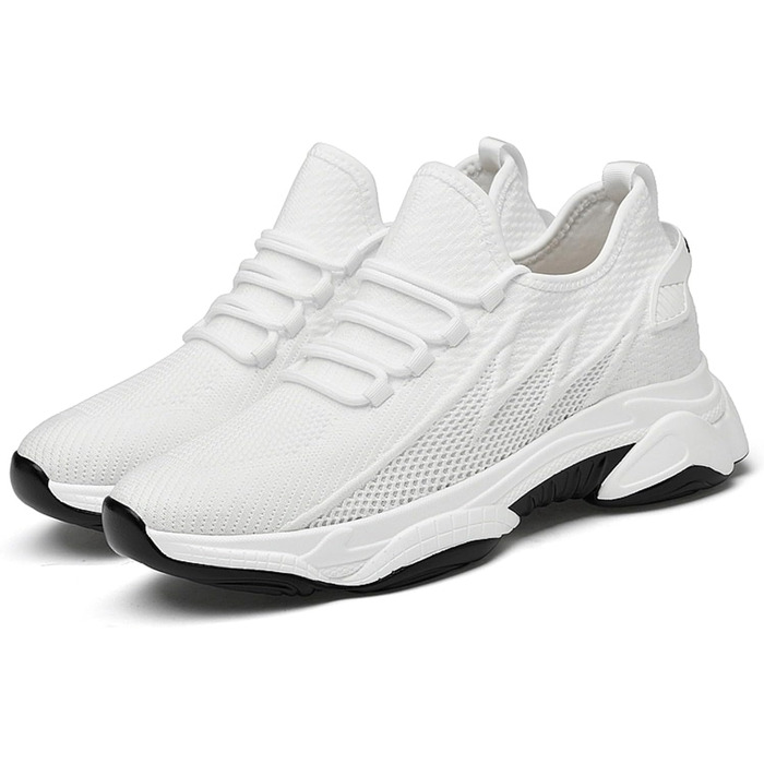 Чоловічі кросівки Elevate Shoes з підняттям 10 см, сітка, білі, 43 EU