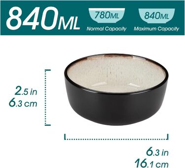 Набір посуду Steingut 24 шт. vancasso AMBER: 6 обеденних, десертних та супових тарілок, супові миски, реактивна глазур, безпечний для миття в посудомийній машині