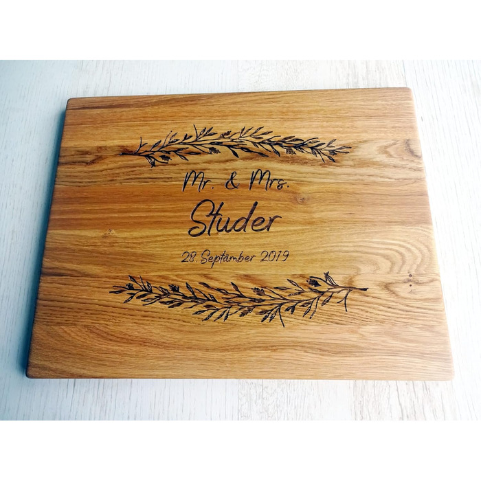 Personalized Cutting Board | Handmade with Engraving | Breakfast Board | Wedding Gifts for the Couple | Bread Cutting Board | Wooden Cutting Board with Laser Engraving by Algis Crafts