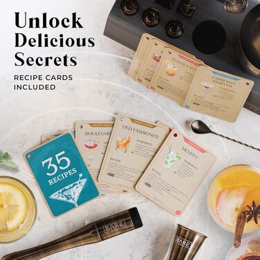 Набір бармена Mixology Barkeeper-Set Boston Cocktail Shaker (14 предметів, латунь, 0.8л)