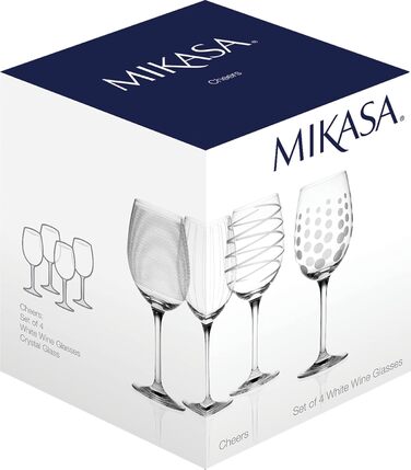 Набір келихів для білого вина Mikasa Cheers Kristall, 4 шт, 450 мл, сріблястий
