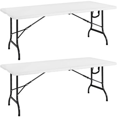 Садовий стіл Casaria® 183x76 см, складаний, білий - для саду, тераси, кемпінгу