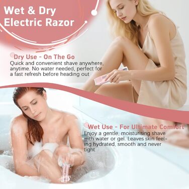 Електричний жіночий тример AOMEES 2-в-1 для обличчя, тіла та зони бікіні, IPX7, бездротовий, рожеве золото