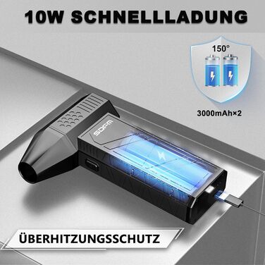 Електричний пилосос для чищення повітряним струменем X3Max-Black: Комплект для чищення ПК, електроніки, диванів, авто