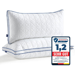BedStory Pillow 40x80, 2-Pack Pillows 40x80 with Zipper, 2x950g Microfiber Pillows Adjustable in Height, Breathable Washable Sleep Pillows for Allergy Sufferers Side Sleepers, Oeko Certified 40x80 (2-Pack)