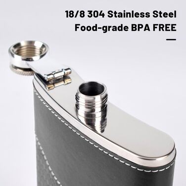 Фляга для чоловіків LH HOME 237 мл з нержавіючої сталі, подарунковий набір, фляга-термос, стаканчики, чорна