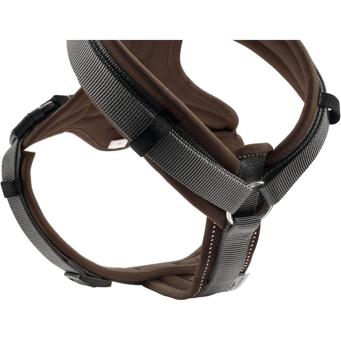 Нашийник для собак HUNTER Maldon, коричнево-сірий, L, м'який, комфортний, з 3M Scotchlite, регулюється, з м'яким ручним тримачем