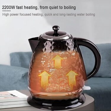 Електричний чайник SOKANY SK-1032, 2200W, 1.7L, з фільтром від накипу, автовимкненням, індикатором рівня води, поворотним підставою, чорний