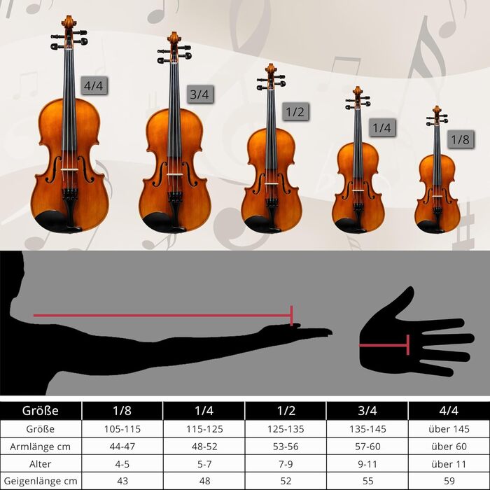 Скрипка Cantabile VP-100 4/4 (Початковий рівень, для учнів), повний комплект: скрипка, футляр, струна, каніфоль