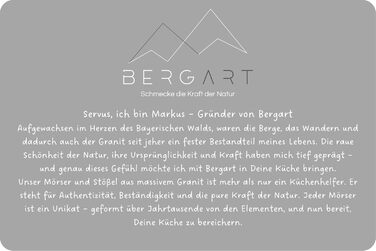 Гранітний ступка з товчником BERGART - ступка з високоякісного граніту, довговічна, для трав, спецій та песто