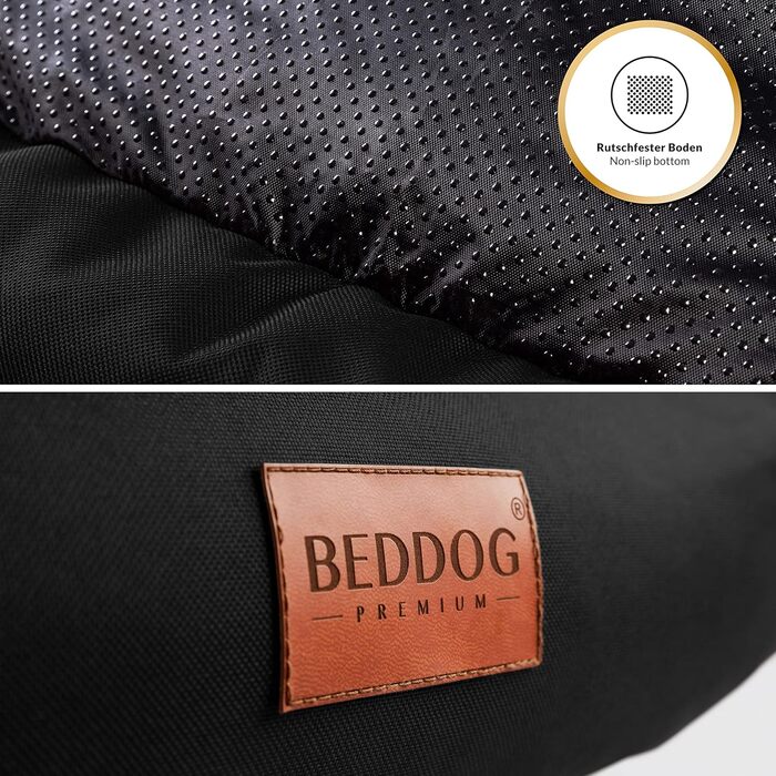 Льожа для собак середніх порід - BedDog: крісло-гніздо, крісло-корзина, диван для собак, чорний (105x85x21 см)