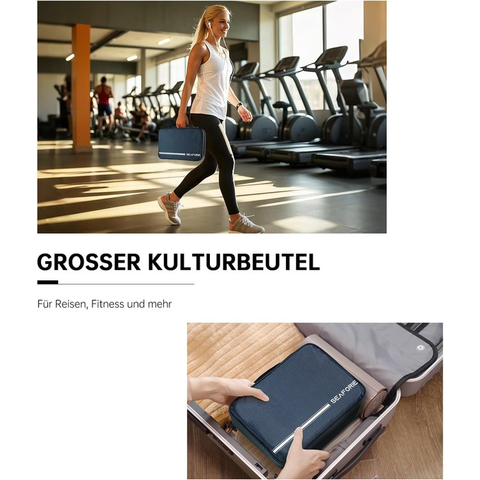 Сумка для туалетних аксесуарів на гачок, велика дорожня сумка-органайзер для жінок та чоловіків, 4-в-1 водонепроникна, армійний зелений (темно-синій)