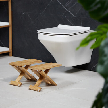 Relaxdays 2-Piece Folding Toilet Stool