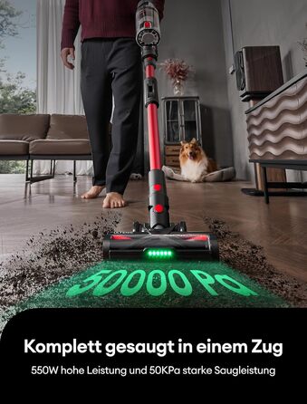 Бездротовий акумуляторний пилосос Ultenic U16 Flex: 550W, 50000Pa, 60 хв роботи, сенсорний екран, телескопічна труба, док-станція, антизаплутування, для твердих поверхонь та килимів, видалення шерсті тварин