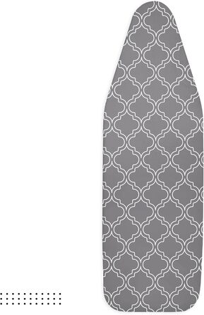 Чохол для прасувального столу Encasa XO з фетровою підкладкою 1 мм, посилений шнуром (підходить для стандартних прасувальних столів розміром 112x34 см), з тепловідбиваючим покриттям, з принтом - Сірі плитки M Сірі плитки