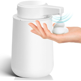 Phneems Soap Dispenser Automatic Foam Soap Dispenser Electric Soap Dispenser With Sensor 250ML Soap Dispenser Automatic USB Rechargeable IPX5 Waterproof FOR Bathroom Kitchen White