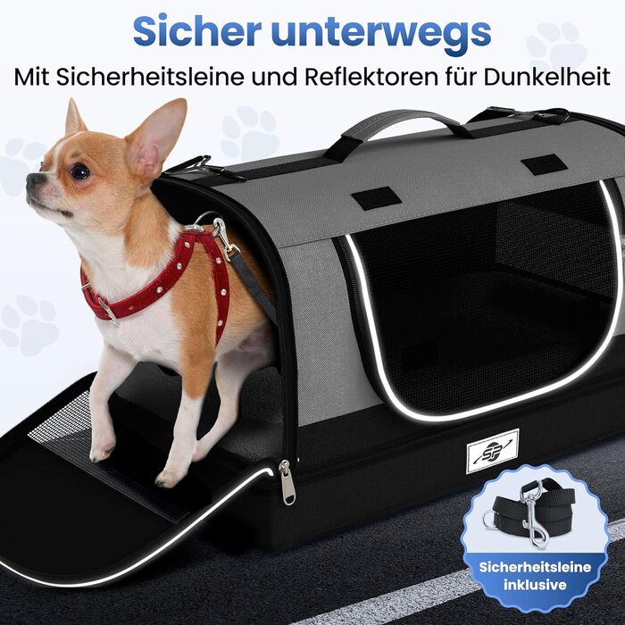 Транспортна сумка Smart-Planet® для котів та собак до 8 кг, 50x30x30 см, знімний піддон, зручний ремінь для перенесення