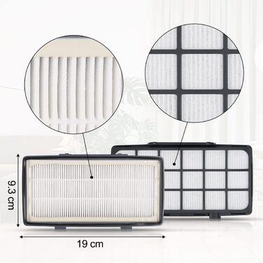 Фільтри для пилососа Rowenta X-Trem Power Cyclonic (2 шт.), замінні, сумісні з моделями RO69xx