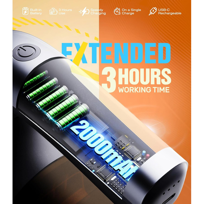 Електричний видальник ворсу POPCHOSE - бездротовий пристрій для видалення ворсу з одягу, меблів, 2000 mAh, 6 лез, 2 швидкості