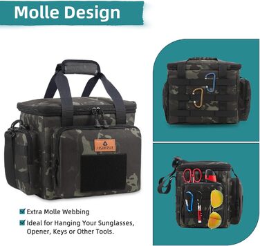 Тактична ланч-сумка HSHRISH, 12L, чорний камуфляж – велика ізольована сумка для їжі для чоловіків, дорослих, для роботи, пікніків