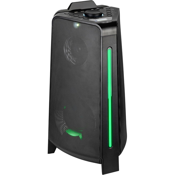 Reflexion PS09BT Bluetooth портативна акустика для вечірок, DJ, караоке, 500 Вт, радіо UKW-PLL, світлодіодний ефект, мікрофон, вбудований акумулятор, чорний (PS100BT (800W))