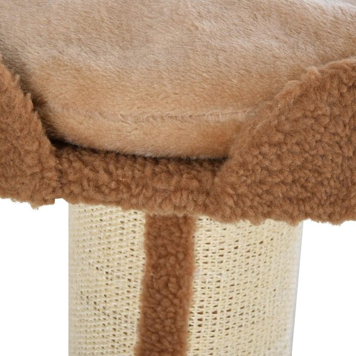 PawHut Cat Tree Small 91 cm Cat Tree with Cat Bed, Scratching Post Play Tree Scratching Post with Platform for Cats up to 5 kg Sisal Lambswool (Light Brown)