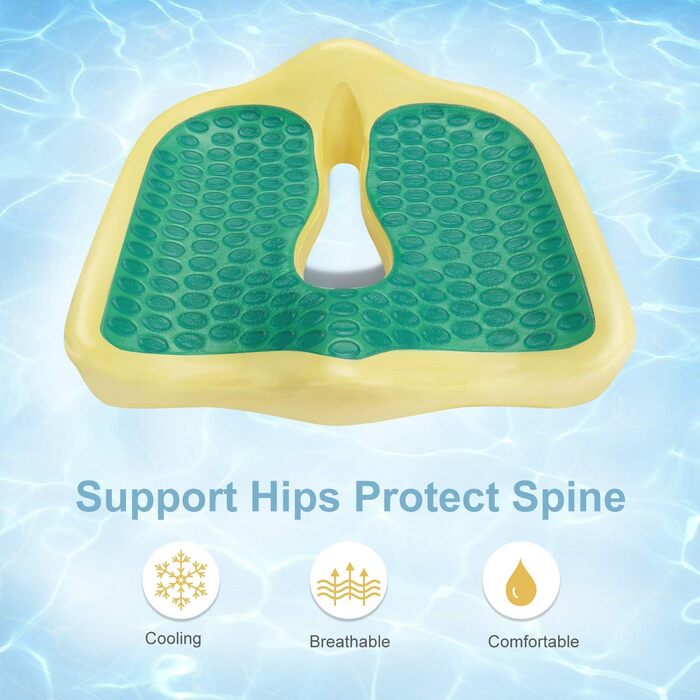 Гелеве сидіння Feagar: ортопедична подушка для офісного крісла, авто, інвалідного візка, для спини, гелевий наповнювач, 60-100 кг