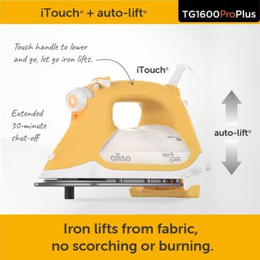 oliso TG1600 ProPlus Textile Steam Smart Iron, Yellow (311001)