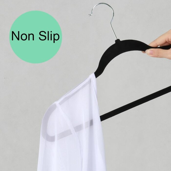 Yaheetech Velvet Clothes Hangers, Wardrobe Hangers, 100 Pack Suit Hangers, Non-Slip Surface, Laundry Hangers with 360° Swivel Hook, Black