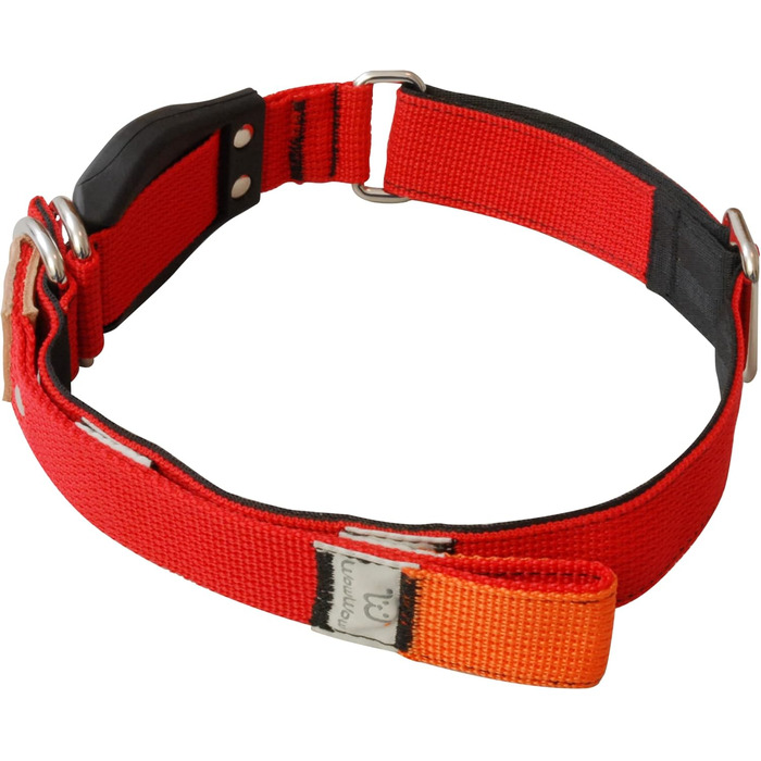 WowWow Professional Dog Collar with Leash - Size 37-46 cm, 195g, lightweight, innovative collar with integrated leash - known from 'The Lion's Den' (S, Red)