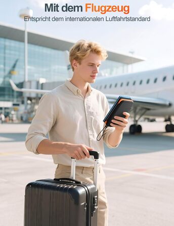 Сонячний павербанк 26800mAh elzle з 2 USB-A виходами та 1 USB-C входом, водонепроникний зовнішній акумулятор з 4 сонячними панелями та ліхтариком для смартфонів, планшетів, кемпінгу (Помаранчевий)