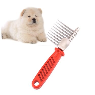 Набір гребінців для грумінгу тварин POPETPOP (3 шт.) - гребінець для вичісування шерсті котів та собак, середній, червоний