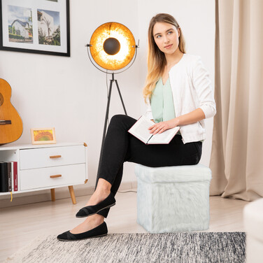 Relaxdays Seat Cube з хутром