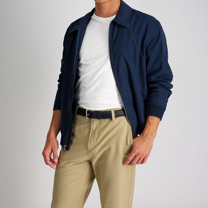 Чоловічий шкіряний ремінь Dockers з пряжкою, чорний, розмір 46-48