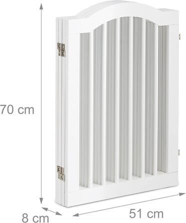 Захисне ворота Relaxdays для собак та котів, біле, 70 x 205,5 см, розкладне