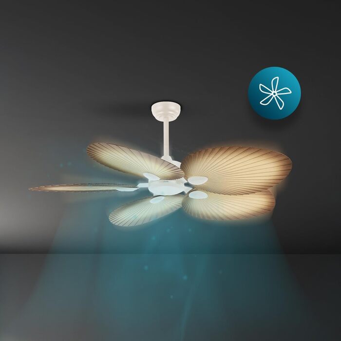 Стельовий вентилятор Cecotec EnergySilence Aero 5200 Palm DC 132 см з пультом, таймером, 6 швидкостей, режим зима/літо, регульована висота