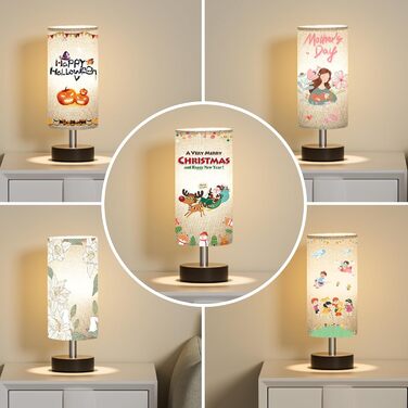 Настільна лампа Kakanuo з 3 режимами кольору, біла, з вимикачем, абажур з льону, для вітальні, спальні, офісу, дитячої кімнати (LED лампа в комплекті), колір: білий+чорний (сірий+чорний)