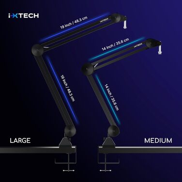 IXTECH Dynaisches мікрофон з нирковою характеристикою RGB, USB/XLR, для студії, подкастів, стрімінгу, запису, геймінгу, співу, Voice-Over, білий (MI06 Large)