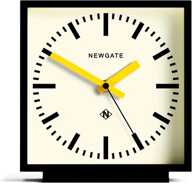 NEWGATE® Amp Silent Sweep Mantle Clock – 'No Tick' – a Modern Mantle Clock – Clocks for Living Rooms – Office Clock – Desk Clock – Mantle Clocks – Station Dial (Yellow)