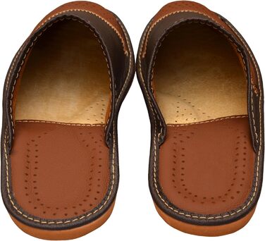 Чоловічі домашні тапочки World of Leather з натуральної шкіри, коричневі, 43 EU