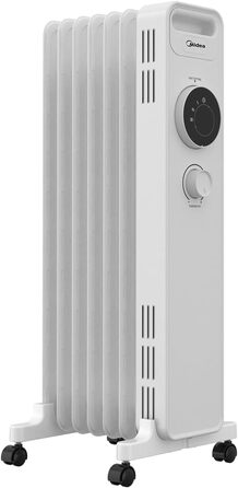 Електричний масляний радіатор Midea NY1507-22M 1500W, 7 секцій, з термостатом, білий