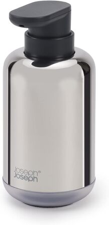 Joseph Joseph EasyStore - Luxury Stainless Steel Soap Dispenser with Level Indicator, Easy-to-Press Pump Head, Non-Slip Base, Refillable