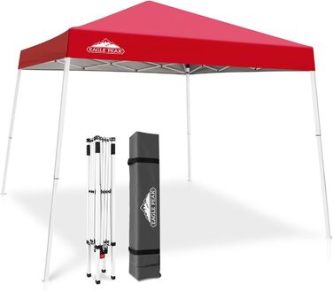 EAGLE PEAK 3 m x 3 m Pop-Up Tent with Sloping Legs (Red)