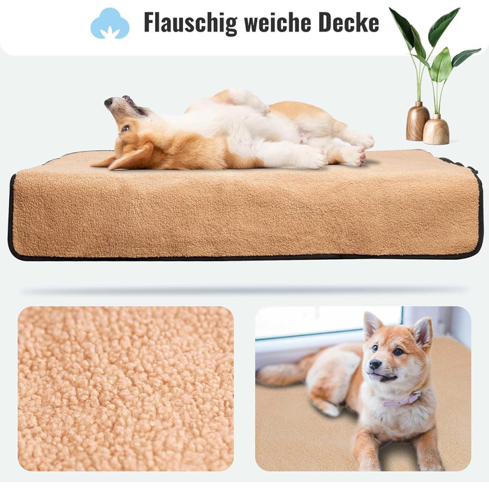 Килимок для собак Achilles Reisedecke, м'який, з імітацією овечої вовни, 100x70 см, чорний, для подорожей, з сумкою, можна прати